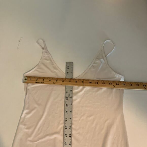 Free People Slip Dress Womens S Small Ivory Satin Gray Lace Detail Layering Midi - Picture 10 of 16